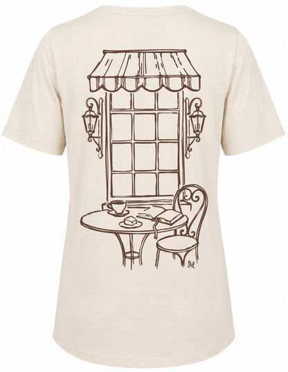 Corner Cafe Back Graphic Tee in Cream