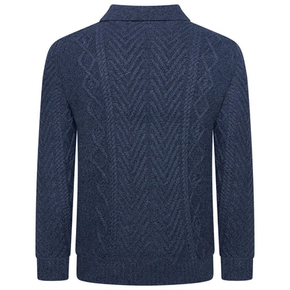 Crew Clothing Company Cable Knit Button Neck Jumper