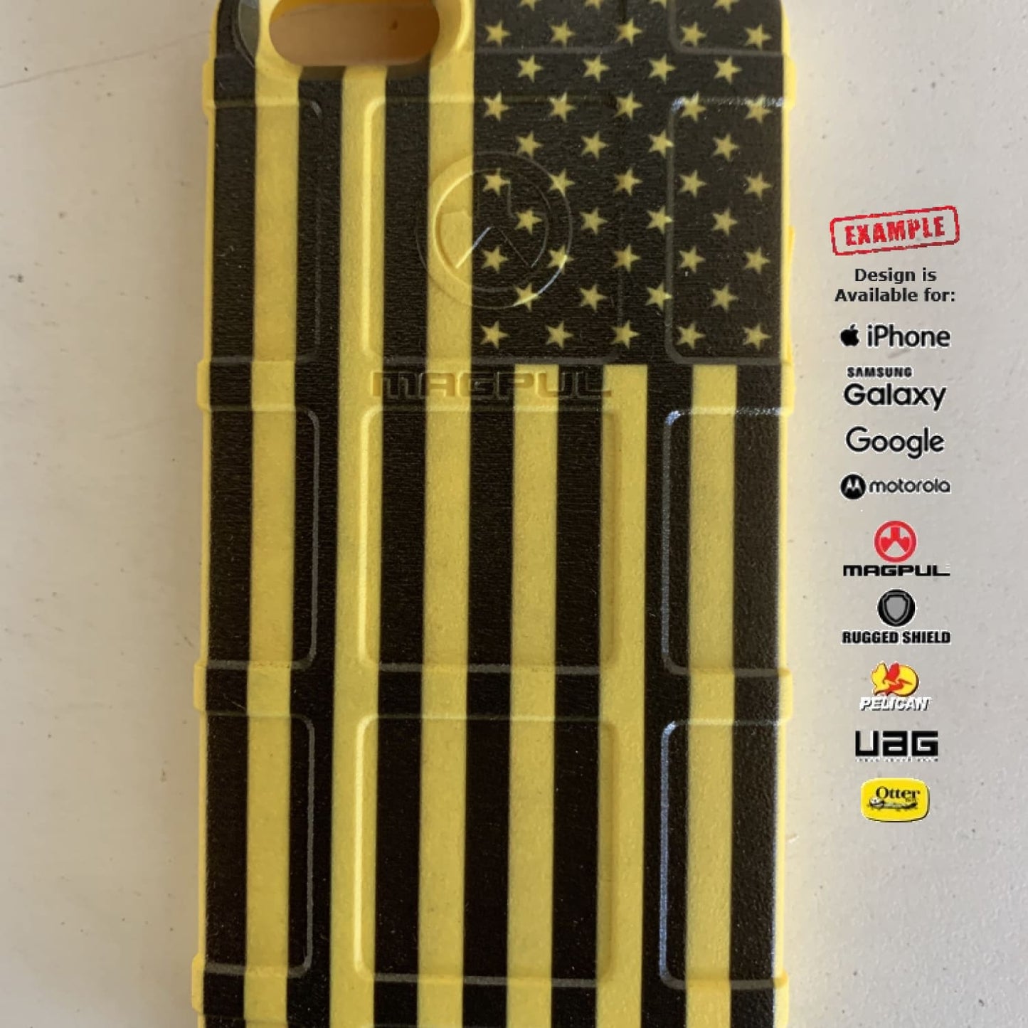 CLEARANCE - Magpul Industries Custom UV-Laser Printed Apple iPhone 5 iPhone 5S Only BLAG FLAG ON YELLOW BACKGROUND EGO120