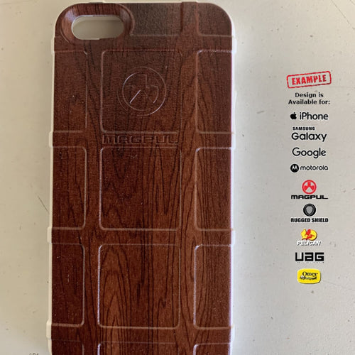 CLEARANCE - Magpul Industries Custom UV-Laser Printed Apple iPhone 5 iPhone 5S Only WOODGRAIN ON WHITE  EGO121