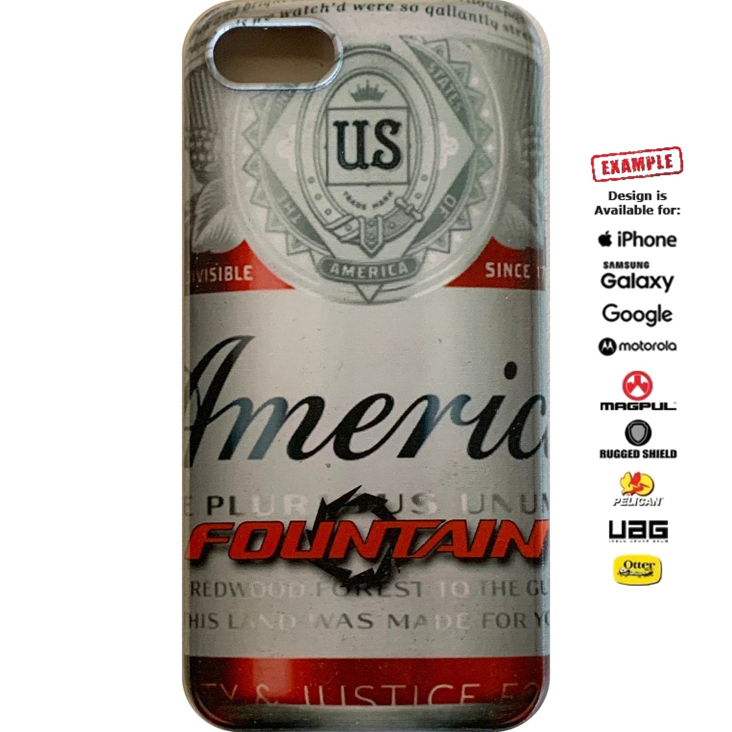 CLEARANCE - Custom UV-Laser Printed Apple iPhone 6/6s BUD AMERICA BEER CAN Fountain Powerboats (One-Off Sample) -EGO89