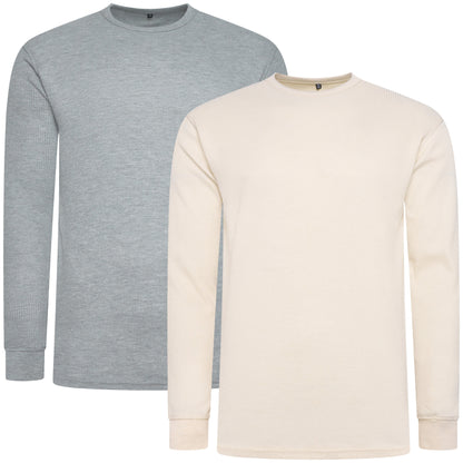 One Brand Crew Neck Waffle Knit T-Shirt