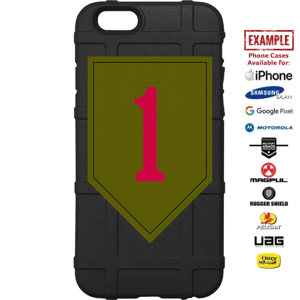 US Army 1st Infantry Division Patch "Big Red" Custom Printed Case Design for Apple, Samsung, Google & Motorola Phone Models