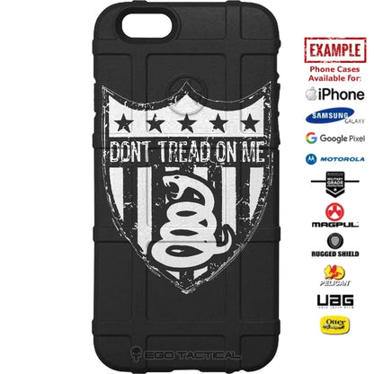 Don't Tread on Me Subdued Shield Custom Printed Case Design for Apple, Samsung, Google & Motorola Phone Models