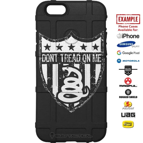 Don't Tread on Me Subdued Shield Custom Printed Case Design for Apple, Samsung, Google & Motorola Phone Models