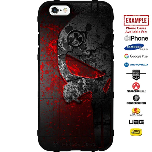 Bloody Grey Punisher Custom Printed Case Design for Apple, Samsung, Google & Motorola Phone Models