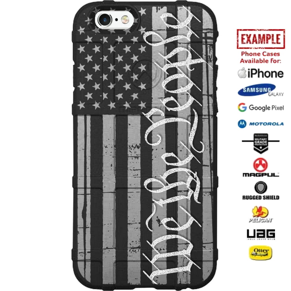 We the People Assaulting Forward Tattered Subdued Flag Custom Printed Case Design for Apple, Samsung, Google & Motorola Phone Models