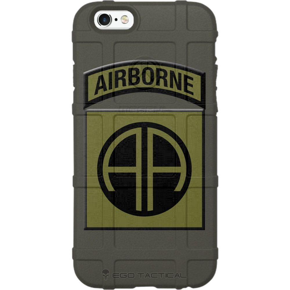 US Army 82nd Airborne Division Patch O.D. Green/Black Custom Printed Case Design for Apple, Samsung, Google & Motorola Phone Models