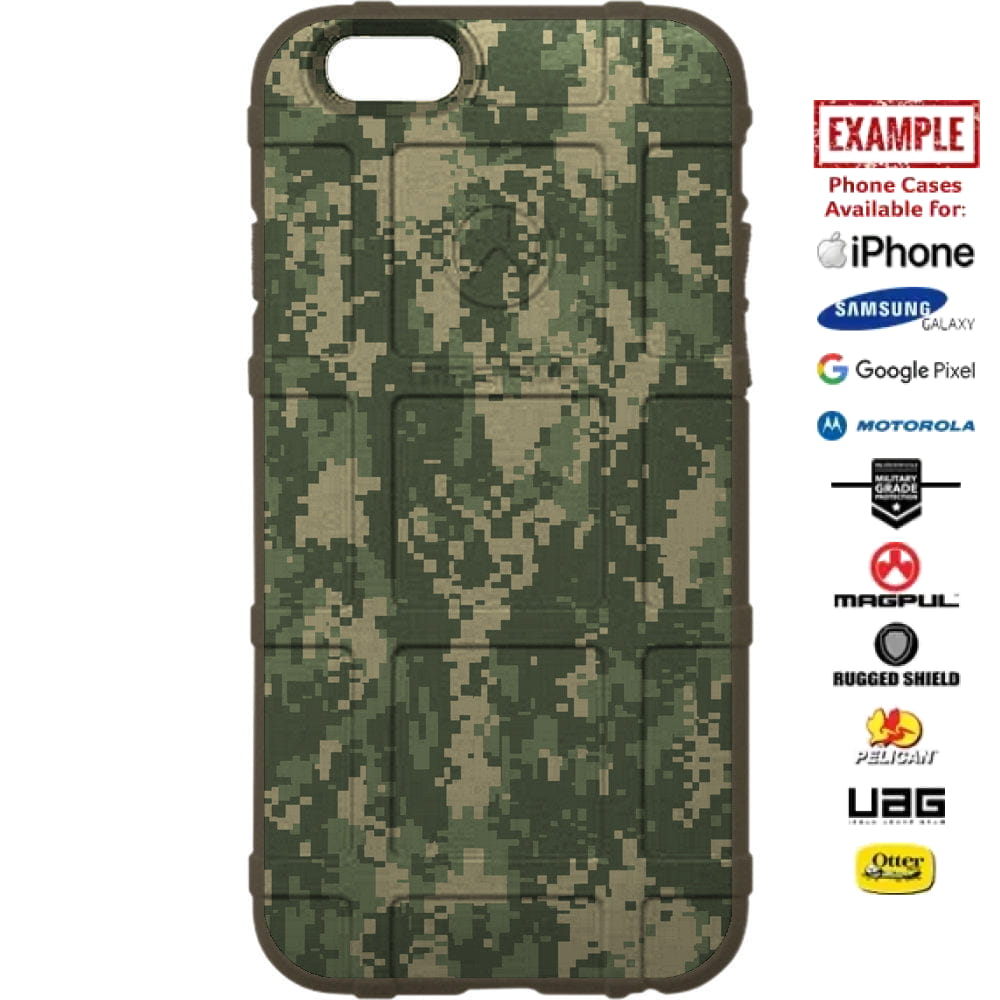 Green Digital Camouflage Custom Printed Case Design for Apple, Samsung, Google & Motorola Phone Models