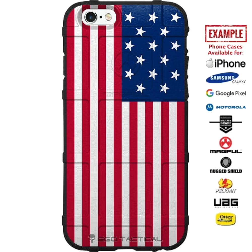 15 Stars 15 Stripes Fort McHenry US American Flag Star Spangled Banner Custom Printed Case Design for Apple, Samsung, Google & Motorola Phone Models