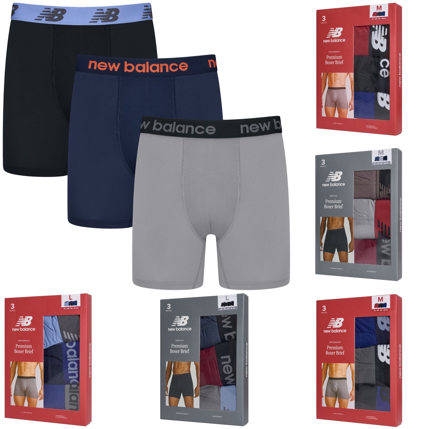 New Balance 3 Pack Premium Boxer Briefs