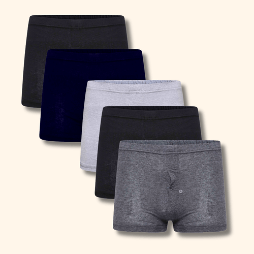 Sock Stack Pack Of 5 Mens Jersey Plus Size Boxer Shorts Cotton Classic Fit Breathable Button Fly Design Underwear 2XL To 6XL