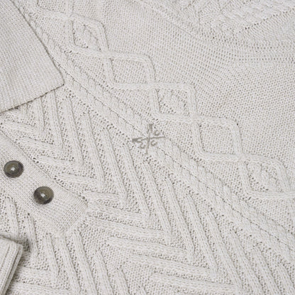 Crew Clothing Company Cable Knit Button Neck Jumper