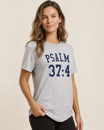 Psalms 37:4 Graphic Tee in Grey