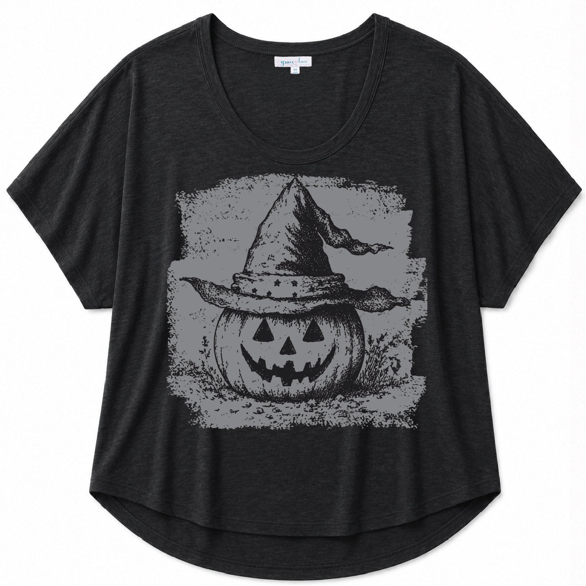 Spellbound Pumpkin Graphic Tee in Black
