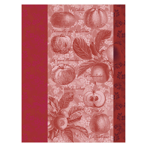 Le Jacquard Francais Tea Towel - Pommes à Croquer Red