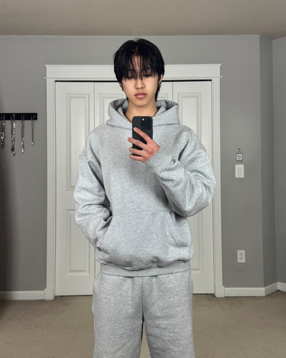 350 GSM 'Heather Grey' Fleece Hoodie