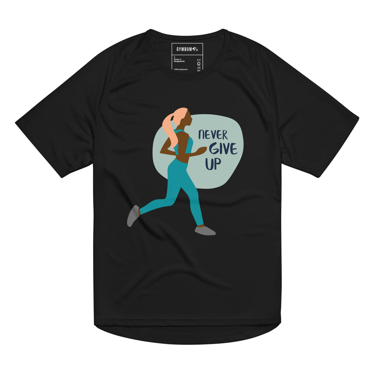GymBum UK Women's Never Give Up Performance Tee